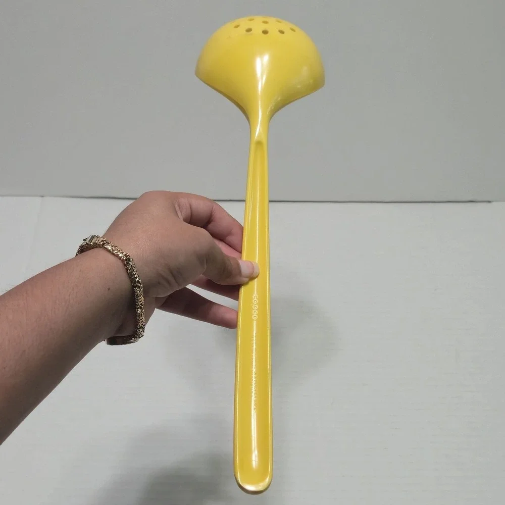 Vtg Copco Yellow Melamine Slotted Spoon Strainer Ladle #651 MCM USA‎ Retro 11